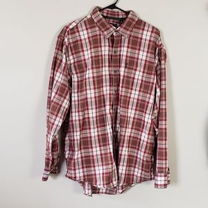 Bass & Co Men's Long Sleeved Button Down Plaid Shirt Size XL